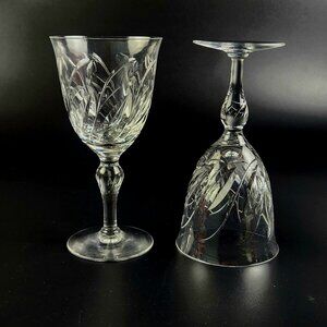 Vintage - Water Goblet Marlborough by Stuart - Pair - 7" Tall